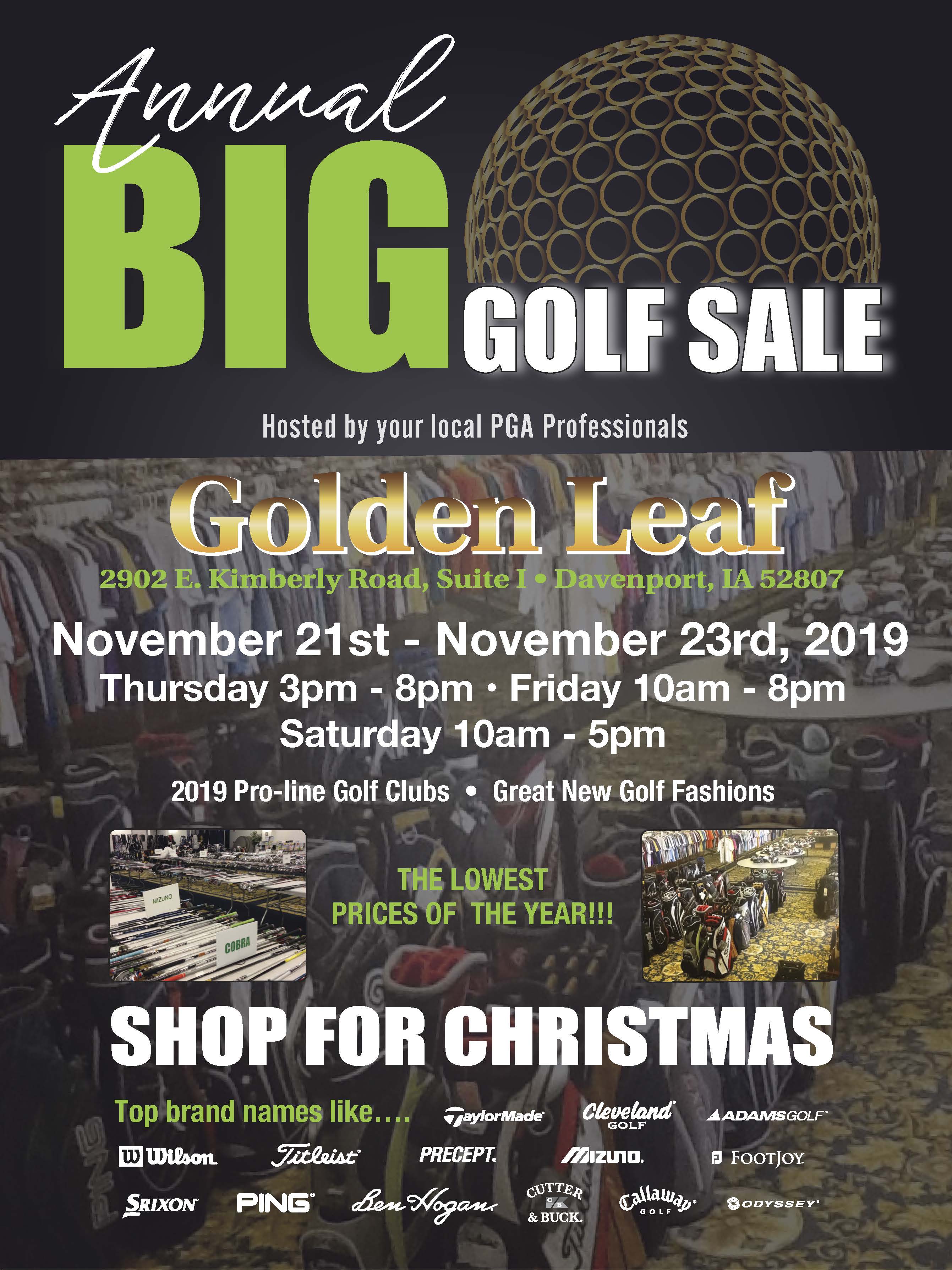 Annual BIG Golf Sale Scott County, Iowa
